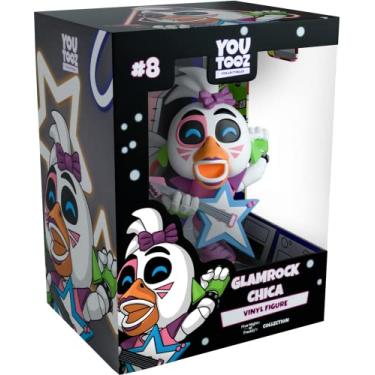 Imagem de Youtooz Boneco de vinil Glamrock Chica #8 de 11,7 cm, boneco colecionável FNAF da coleção Five Nights at Freddy's