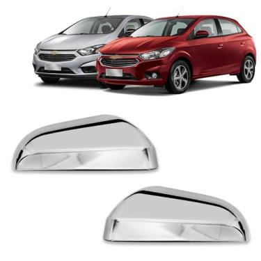 Imagem de Par Aplique Cromado para Capa Retrovisor Chevrolet Onix Prisma 2013 2014 2015 2016 2017 2018 2019 Prisma Onix Joy 2020