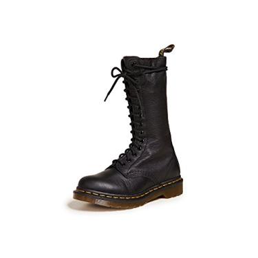 Imagem de Dr. Martens, 1B99 Bota feminina de couro com cadarço de 14 olhos, Preto, 5