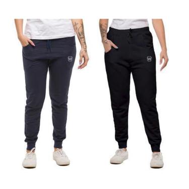 Imagem de KIT COM 02 CALÇAS DE MOLETOM WOOKS FEMININA SLIM SKINNY SPORT LUXO-Feminino