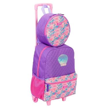 Imagem de Kit Mochila de Rodinhas e Lancheira Sestini M Plus Sereia-Feminino