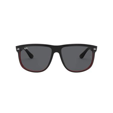 Imagem de Óculos de Sol Ray-Ban Boyfriend 0RB4147 617187 Tam 60 / Preto/Vermelho - Lentes Cinza Escuro