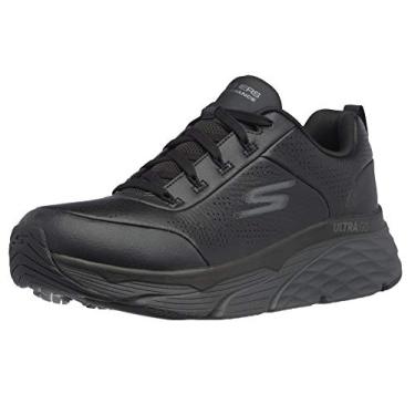 Imagem de Skechers Tênis masculino Max Cushioning Elite Lucid-Premium de couro para caminhada e corrida, Preto/Carvão, 10