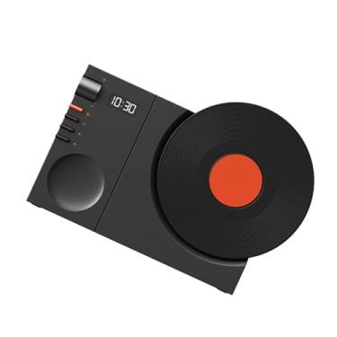 Imagem de Alto-falante Vintage, Alto-falante Portátil Com Relógio Digital, Design Geométrico, Alto-falante de Som Hi Fi, Tempo de Reprodução de 10 Horas, Relógio Digital Alto-falante (Preto)