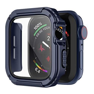 Imagem de Recoppa Capa robusta para Apple Watch 45 mm Série 7 com protetor de tela, durável de grau militar Quattro Pro Series Capa protetora à prova de quedas, cobertura total à prova de choque para homens