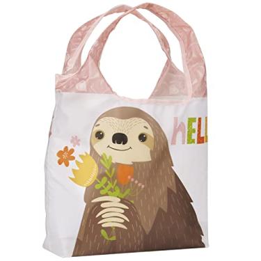 Imagem de O-WITZ Sacolas reutilizáveis para mercearia | Sacola vibrante para compras, academia, equipamentos de praia, brinquedos e mais | Design lavável com alças grandes para máxima conveniência | Dobra em uma pequena bolsa, preguiça Hello