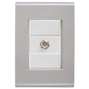 Imagem de Cj Tomada conexão TV SAT Coaxial Liz Fendi Tramontina completo pronto 