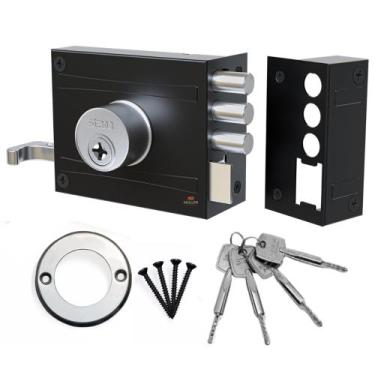 Imagem de Fechadura Sobrepor Anti-furto Stam Tetra 4 Chaves 3 Pinos Portão