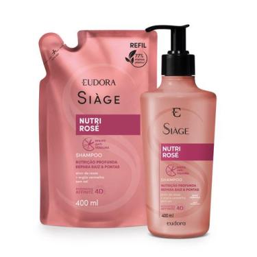 Imagem de Eudora Kit Siàge Nutri Rose: Shampoo 400ml + Refil 400ml