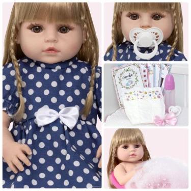 Imagem de Bebê Reborn Menina Loira Recém Nascida Lindos Acessórios - Cegonha Reb