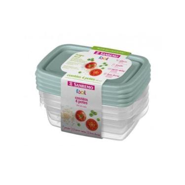 Imagem de Conjunto de Potes Fácil Retangular 280ml 4 unidades - Sanremo, 280ml, 