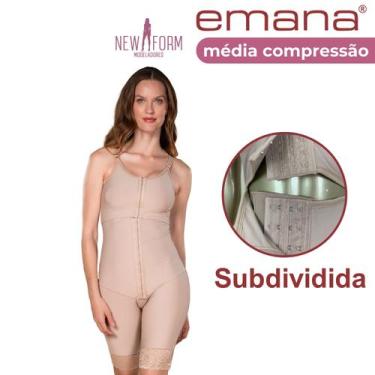 Imagem de Cinta Pós Cirúrgica Subdividida Em Tecido Emana New Form, 2PP, Marrom