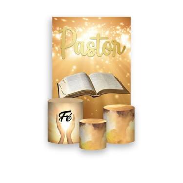 Imagem de Painel De Festa Vertical 1,50 x 2,20 + Trio De Capas Cilindro - Pastor