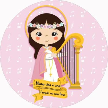 Imagem de Painel de Lona Redondo Santa Cecília Minha Vida é Uma Canção ao Meu De