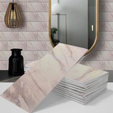 Imagem de Kit 6 Placas Painéis 3d Autocolante 60 X 30 Mármore Envio Já - Tribo H