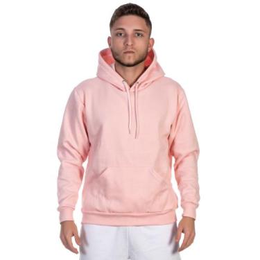 Imagem de Moletom Blusa de Frio Liso Rosa Feminino Tecido Quente Confortável com