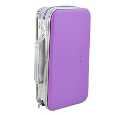 Imagem de Carteira de CD DVD, Wismart 96 Capacidade Resistente de Armazenamento de DVD Capa Rígida de CD Suporte de Disco de DVD Carteiras de DVD Carteiras de Blu-ray Capa Organizadora de Armazenamento Carteira, 96 Capacidade, Purple