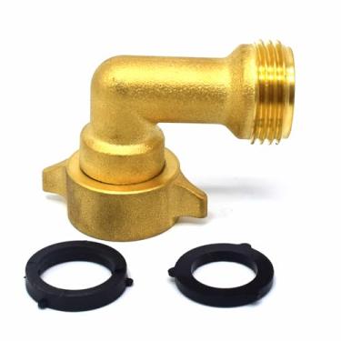 Imagem de Conector de mangueira de jardim, giratório de 90 graus, conector de cotovelo de latão resistente, extensor de mangueira de latão sólido, adaptador de mangueira de 3/10.2 cm (cotovelo de 90 graus, 1