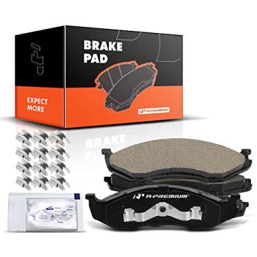 Imagem de A-Premium Conjunto de pastilhas de freio a disco de cerâmica frontal compatível com modelos selecionados de Jeep - Cherokee 1993-2001, Comanche 1990-1992, Wrangler 1990-1995/1997-2006, Grand Cherokee,