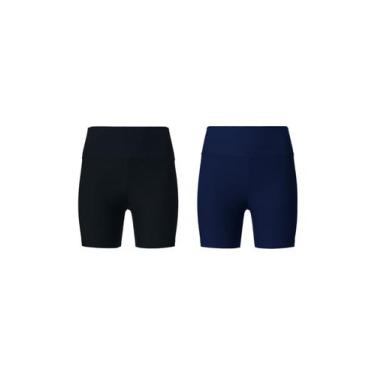 Imagem de Kit 2 Bermudas Esportivas Femininas - Hering, XP, Preto, Azul