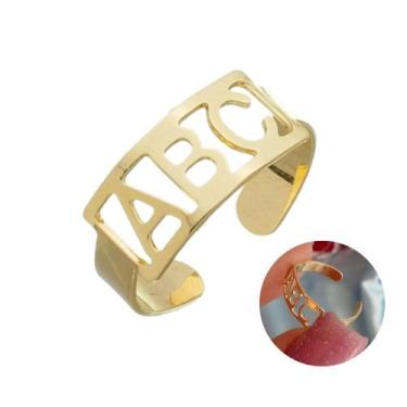 Imagem de Anel Abc Formatura Infantil Ajustável Folhado a Ouro - Joias Danisam