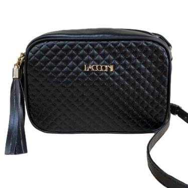 Imagem de Bolsa Feminina Transversal Quadrada Super  L104 - Lacconi, Preto