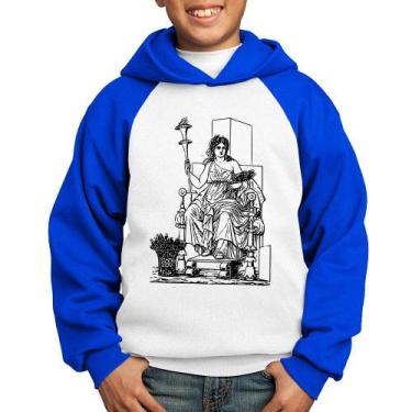 Imagem de Moletom Infantil Deusa Ceres - Foca na Moda, Branco, Azul, 8