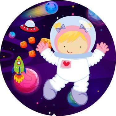 Imagem de Painel Festa Redondo C/ Elástico 1,50m Astronauta Menina - Fadrix