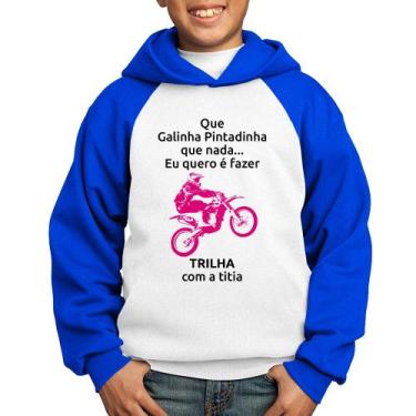 Imagem de Moletom Infantil Trilha com a titia (moto rosa) - Foca na Moda, Branco