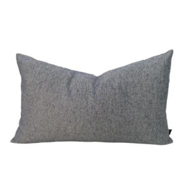 Imagem de Almofada em Linho Tramado Azul & Offwhite Retangular - Cazachic