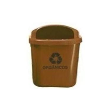 Imagem de Kit Com 8 Cesto Coleta Seletiva 40 L Para Poste Ou Parede - JSN, Cinza