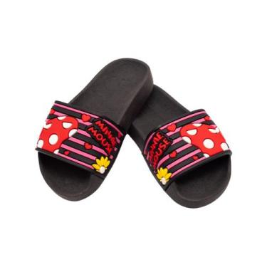 Imagem de Chinelo Slider Infantil Feminino Leve Minnie Menina - RAE, Rosa, 31/32