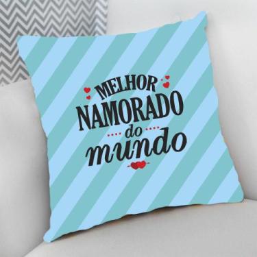 Imagem de Almofada Decorativa Cheia c/ Zíper 25x25 Presente Melhor Namorado do M