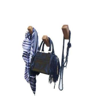 Imagem de Kit 3 Pinos Cabideiro De Parede Madeira Cabide - Loja do Pinho