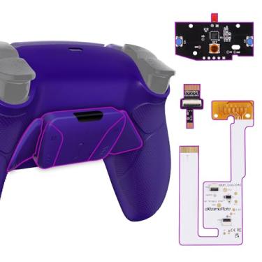 Imagem de eXtremeRate Galactic Purple Rubberized Grip Programable RISE4 V3 Remap Kit for PS5 Controller BDM-030 040 050, Upgrade Board Redesigned Bottom Shell 4 Back Buttons for PS5 Controller - NO Controller