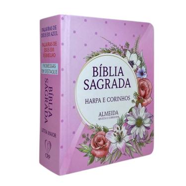 Imagem de Bíblia Pequena Para Bolsa Assembleia De Deus Batista Deus É Amor Palavra De Jesus Em Vermelho Pentecostal Harpa Coros Índice