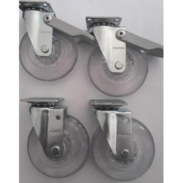 Imagem de Rodizio para carrinhos e  móveis roda gel com freio e sem kit glap 310