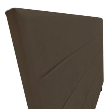 Imagem de Cabeceira Estofada Helena para Cama Box de Casal Suede Marrom 138cm JB