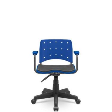 Imagem de Cadeira Ergoplax Secretária Giratória Braços Fixos - Assento Almofadad