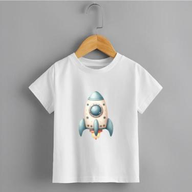 Imagem de Camiseta Infantil Menino Blusa Foguete 100% Algodão Confortável - NoBr