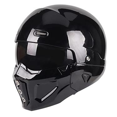 Imagem de Woljay Capacete Aberto Integral para Motocicleta, Capacete Modular para Unissex-Adulto, Bicicleta de Rua, Cruiser, Scooter, Aprovado Pela Dot (Grande, Preto Brilhante)