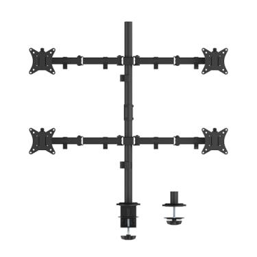 Imagem de SIIG Suporte articulado ajustável para mesa quádruplo de 4 monitores – serve para monitores de 13 a 27 polegadas – (CE-MT0S12-S1)