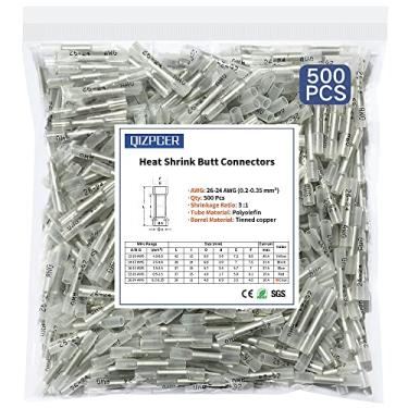 Imagem de Qizpcer conectores de extremidade termorretráteis, conectores de fio de crimpagem isolados de grau marinho 26-24 awg, conectores elétricos à prova d'água emenda de extremidade para fiação de