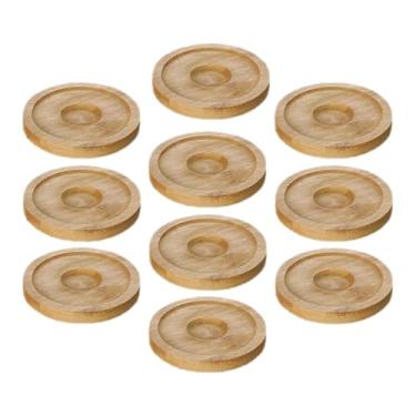 Imagem de WeiLaiKeQi Porta-copos giratórios para bebidas, porta-copos giratórios, resistente ao calor, reutilizável, pires redondos para utensílios de mesa de restaurante, Amarelo