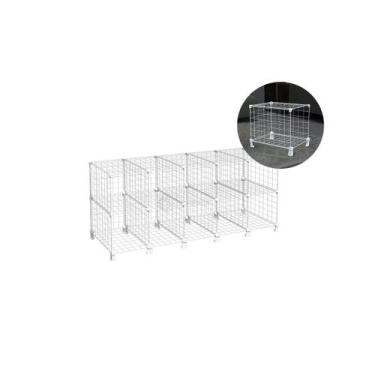 Imagem de Estante Balcão Expositor Aramado 10 Nichos Horizontal 40cm Profundidad