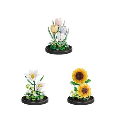 Imagem de Kadablk Botanical Flower Micro Blocks Set for Adults and Teens,600 PCS Mini Bricks Artificial Flowers for Birthday and Gift Idea for Significant Other, Lily,Sunflower and Tulip