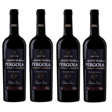 Imagem de Kit 4 Un Vinho Tinto Suave Seleção Pérgola 750 ml