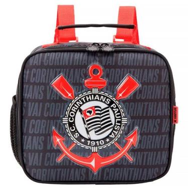 Imagem de Lancheira Escolar Corinthians R1 21cm Preto 13884 - Xeryus