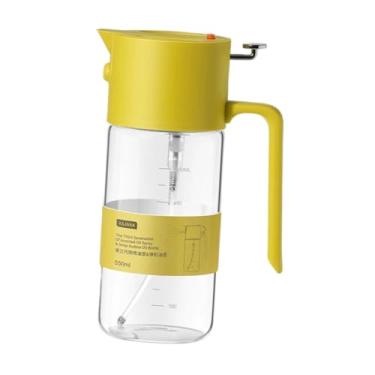 Imagem de YWJLQH Pulverizador de óleo, à prova de vazamentos, acessórios de cozinha de vidro Pulverizador de azeite de vidro Distribuidor de molho de soja para, Amarelo