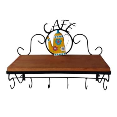 Imagem de Prateleira flutuante de parede para cantinho do café - bule amarelo